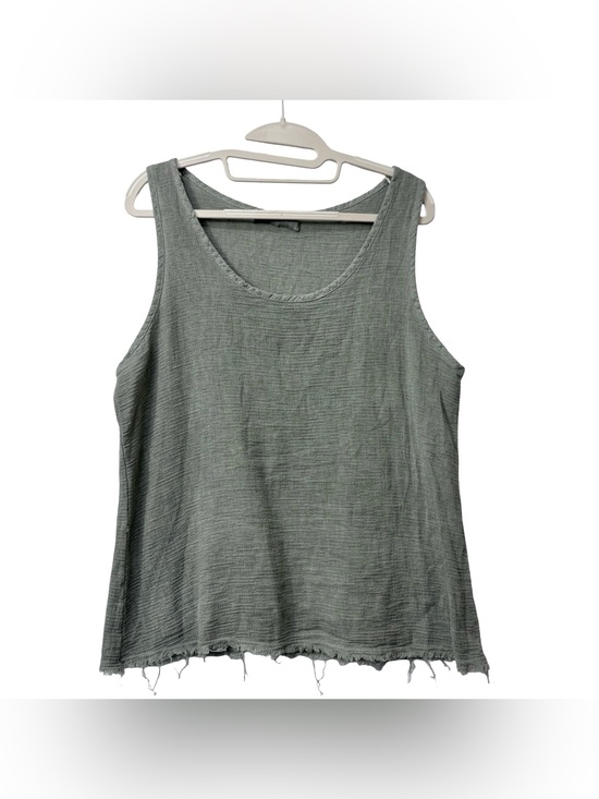 Nina Kendosa Tops - Nina Kendosa Paris Cotton Linen Gauze Mesh Cotton Sleeveless Top Sage Green Sz M